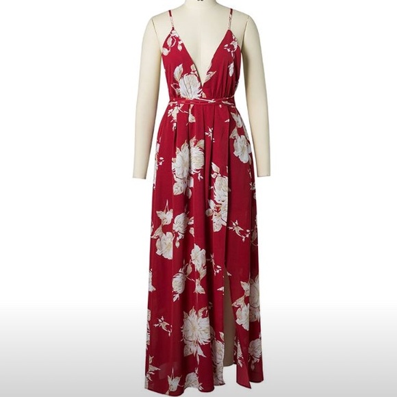 Red Backless Maxi-dress - Picture 4 of 8